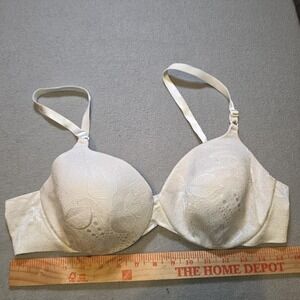 Bali Bra 38C Underwire Lightly Lined Floral Jacquard Adjustable 3235